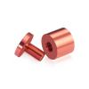 (Set of 4) 1'' Diameter X 3/4'' Barrel Length, Affordable Aluminum Standoffs, Copper Anodized Finish Standoff and (4) 2216Z Screws and (4) LANC1 Anchors for concrete/drywall (For Inside/Outside) [Required Material Hole Size: 7/16'']