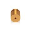 1'' Diameter X 3/4'' Barrel Length, Affordable Aluminum Standoffs, Gold Anodized Finish Easy Fasten Standoff (For Inside / Outside use) [Required Material Hole Size: 7/16'']