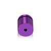 (Set of 4) 1'' Diameter X 3/4'' Barrel Length, Affordable Aluminum Standoffs, Purple Anodized Finish Standoff and (4) 2216Z Screws and (4) LANC1 Anchors for concrete/drywall (For Inside/Outside) [Required Material Hole Size: 7/16'']