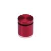 (Set of 4) 1'' Diameter X 3/4'' Barrel Length, Affordable Aluminum Standoffs, Cherry Red Anodized Finish Standoff and (4) 2216Z Screws and (4) LANC1 Anchors for concrete/drywall (For Inside/Outside) [Required Material Hole Size: 7/16'']