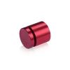 (Set of 4) 1'' Diameter X 3/4'' Barrel Length, Affordable Aluminum Standoffs, Cherry Red Anodized Finish Standoff and (4) 2216Z Screws and (4) LANC1 Anchors for concrete/drywall (For Inside/Outside) [Required Material Hole Size: 7/16'']