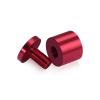 1'' Diameter X 3/4'' Barrel Length, Affordable Aluminum Standoffs, Cherry Red Anodized Finish Easy Fasten Standoff (For Inside / Outside use) [Required Material Hole Size: 7/16'']