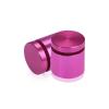1'' Diameter X 3/4'' Barrel Length, Affordable Aluminum Standoffs, Rosy Pink Anodized Finish Easy Fasten Standoff (For Inside / Outside use) [Required Material Hole Size: 7/16'']