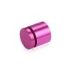 (Set of 4) 1'' Diameter X 3/4'' Barrel Length, Affordable Aluminum Standoffs, Rosy Pink Anodized Finish Standoff and (4) 2216Z Screws and (4) LANC1 Anchors for concrete/drywall (For Inside/Outside) [Required Material Hole Size: 7/16'']