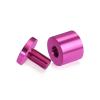 (Set of 4) 1'' Diameter X 3/4'' Barrel Length, Affordable Aluminum Standoffs, Rosy Pink Anodized Finish Standoff and (4) 2216Z Screws and (4) LANC1 Anchors for concrete/drywall (For Inside/Outside) [Required Material Hole Size: 7/16'']