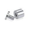 (Set of 4) 1'' Diameter X 3/4'' Barrel Length, Affordable Aluminum Standoffs, Silver Anodized Finish Standoff and (4) 2216Z Screws and (4) LANC1 Anchors for concrete/drywall (For Inside/Outside) [Required Material Hole Size: 7/16'']