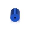 (Set of 4) 1'' Diameter X 1'' Barrel Length, Affordable Aluminum Standoffs, Blue Anodized Finish Standoff and (4) 2216Z Screws and (4) LANC1 Anchors for concrete/drywall (For Inside/Outside) [Required Material Hole Size: 7/16'']