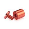 (Set of 4) 1'' Diameter X 1'' Barrel Length, Affordable Aluminum Standoffs, Copper Anodized Finish Standoff and (4) 2216Z Screws and (4) LANC1 Anchors for concrete/drywall (For Inside/Outside) [Required Material Hole Size: 7/16'']