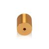 1'' Diameter X 1'' Barrel Length, Affordable Aluminum Standoffs, Gold Anodized Finish Easy Fasten Standoff (For Inside / Outside use) [Required Material Hole Size: 7/16'']