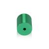 (Set of 4) 1'' Diameter X 1'' Barrel Length, Affordable Aluminum Standoffs, Green Anodized Finish Standoff and (4) 2216Z Screws and (4) LANC1 Anchors for concrete/drywall (For Inside/Outside) [Required Material Hole Size: 7/16'']
