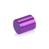 (Set of 4) 1'' Diameter X 1'' Barrel Length, Affordable Aluminum Standoffs, Purple Anodized Finish Standoff and (4) 2216Z Screws and (4) LANC1 Anchors for concrete/drywall (For Inside/Outside) [Required Material Hole Size: 7/16'']