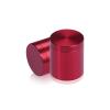 1'' Diameter X 1'' Barrel Length, Affordable Aluminum Standoffs, Cherry Red Anodized Finish Easy Fasten Standoff (For Inside / Outside use) [Required Material Hole Size: 7/16'']