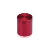 (Set of 4) 1'' Diameter X 1'' Barrel Length, Affordable Aluminum Standoffs, Cherry Red Anodized Finish Standoff and (4) 2216Z Screws and (4) LANC1 Anchors for concrete/drywall (For Inside/Outside) [Required Material Hole Size: 7/16'']