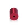 (Set of 4) 1'' Diameter X 1'' Barrel Length, Affordable Aluminum Standoffs, Cherry Red Anodized Finish Standoff and (4) 2216Z Screws and (4) LANC1 Anchors for concrete/drywall (For Inside/Outside) [Required Material Hole Size: 7/16'']