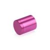 (Set of 4) 1'' Diameter X 1'' Barrel Length, Affordable Aluminum Standoffs, Rosy Pink Anodized Finish Standoff and (4) 2216Z Screws and (4) LANC1 Anchors for concrete/drywall (For Inside/Outside) [Required Material Hole Size: 7/16'']