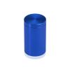 (Set of 4) 1'' Diameter X 1-1/2'' Barrel Length, Affordable Aluminum Standoffs, Blue Anodized Finish Standoff and (4) 2216Z Screws and (4) LANC1 Anchors for concrete/drywall (For Inside/Outside) [Required Material Hole Size: 7/16'']