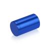 (Set of 4) 1'' Diameter X 1-1/2'' Barrel Length, Affordable Aluminum Standoffs, Blue Anodized Finish Standoff and (4) 2216Z Screws and (4) LANC1 Anchors for concrete/drywall (For Inside/Outside) [Required Material Hole Size: 7/16'']