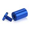1'' Diameter X 1-1/2'' Barrel Length, Affordable Aluminum Standoffs, Blue Anodized Finish Easy Fasten Standoff (For Inside / Outside use) [Required Material Hole Size: 7/16'']