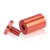 (Set of 4) 1'' Diameter X 1-1/2'' Barrel Length, Affordable Aluminum Standoffs, Copper Anodized Finish Standoff and (4) 2216Z Screws and (4) LANC1 Anchors for concrete/drywall (For Inside/Outside) [Required Material Hole Size: 7/16'']