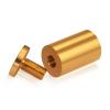 1'' Diameter X 1-1/2'' Barrel Length, Affordable Aluminum Standoffs, Gold Anodized Finish Easy Fasten Standoff (For Inside / Outside use) [Required Material Hole Size: 7/16'']