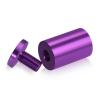 (Set of 4) 1'' Diameter X 1-1/2'' Barrel Length, Affordable Aluminum Standoffs, Purple Anodized Finish Standoff and (4) 2216Z Screws and (4) LANC1 Anchors for concrete/drywall (For Inside/Outside) [Required Material Hole Size: 7/16'']