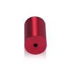 (Set of 4) 1'' Diameter X 1-1/2'' Barrel Length, Affordable Aluminum Standoffs, Cherry Red Anodized Finish Standoff and (4) 2216Z Screws and (4) LANC1 Anchors for concrete/drywall (For Inside/Outside) [Required Material Hole Size: 7/16'']