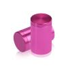 1'' Diameter X 1-1/2'' Barrel Length, Affordable Aluminum Standoffs, Rosy Pink Anodized Finish Easy Fasten Standoff (For Inside / Outside use) [Required Material Hole Size: 7/16'']