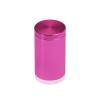 (Set of 4) 1'' Diameter X 1-1/2'' Barrel Length, Affordable Aluminum Standoffs, Rosy Pink Anodized Finish Standoff and (4) 2216Z Screws and (4) LANC1 Anchors for concrete/drywall (For Inside/Outside) [Required Material Hole Size: 7/16'']