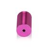 (Set of 4) 1'' Diameter X 1-1/2'' Barrel Length, Affordable Aluminum Standoffs, Rosy Pink Anodized Finish Standoff and (4) 2216Z Screws and (4) LANC1 Anchors for concrete/drywall (For Inside/Outside) [Required Material Hole Size: 7/16'']