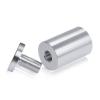 (Set of 4) 1'' Diameter X 1-1/2'' Barrel Length, Affordable Aluminum Standoffs, Silver Anodized Finish Standoff and (4) 2216Z Screws and (4) LANC1 Anchors for concrete/drywall (For Inside/Outside) [Required Material Hole Size: 7/16'']