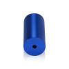 (Set of 4) 1'' Diameter X 2'' Barrel Length, Affordable Aluminum Standoffs, Blue Anodized Finish Standoff and (4) 2216Z Screws and (4) LANC1 Anchors for concrete/drywall (For Inside/Outside) [Required Material Hole Size: 7/16'']