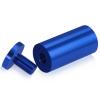 1'' Diameter X 2'' Barrel Length, Affordable Aluminum Standoffs, Blue Anodized Finish Easy Fasten Standoff (For Inside / Outside use) [Required Material Hole Size: 7/16'']
