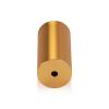 (Set of 4) 1'' Diameter X 2'' Barrel Length, Affordable Aluminum Standoffs, Gold Anodized Finish Standoff and (4) 2216Z Screws and (4) LANC1 Anchors for concrete/drywall (For Inside/Outside) [Required Material Hole Size: 7/16'']
