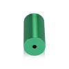1'' Diameter X 2'' Barrel Length, Affordable Aluminum Standoffs, Green Anodized Finish Easy Fasten Standoff (For Inside / Outside use) [Required Material Hole Size: 7/16'']