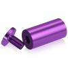 (Set of 4) 1'' Diameter X 2'' Barrel Length, Affordable Aluminum Standoffs, Purple Anodized Finish Standoff and (4) 2216Z Screws and (4) LANC1 Anchors for concrete/drywall (For Inside/Outside) [Required Material Hole Size: 7/16'']