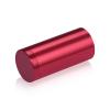 (Set of 4) 1'' Diameter X 2'' Barrel Length, Affordable Aluminum Standoffs, Cherry Red Anodized Finish Standoff and (4) 2216Z Screws and (4) LANC1 Anchors for concrete/drywall (For Inside/Outside) [Required Material Hole Size: 7/16'']