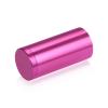 1'' Diameter X 2'' Barrel Length, Affordable Aluminum Standoffs, Rosy Pink Anodized Finish Easy Fasten Standoff (For Inside / Outside use) [Required Material Hole Size: 7/16'']