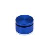 (Set of 4) 1-1/4'' Diameter X 1/2'' Barrel Length, Affordable Aluminum Standoffs, Blue Anodized Finish Standoff and (4) 2216Z Screws and (4) LANC1 Anchors for concrete/drywall (For Inside/Outside) [Required Material Hole Size: 7/16'']