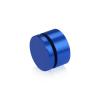 (Set of 4) 1-1/4'' Diameter X 1/2'' Barrel Length, Affordable Aluminum Standoffs, Blue Anodized Finish Standoff and (4) 2216Z Screws and (4) LANC1 Anchors for concrete/drywall (For Inside/Outside) [Required Material Hole Size: 7/16'']