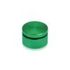 (Set of 4) 1-1/4'' Diameter X 1/2'' Barrel Length, Affordable Aluminum Standoffs, Green Anodized Finish Standoff and (4) 2216Z Screws and (4) LANC1 Anchors for concrete/drywall (For Inside/Outside) [Required Material Hole Size: 7/16'']