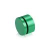 1-1/4'' Diameter X 1/2'' Barrel Length, Affordable Aluminum Standoffs, Green Anodized Finish Easy Fasten Standoff (For Inside / Outside use) [Required Material Hole Size: 7/16'']