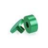 (Set of 4) 1-1/4'' Diameter X 1/2'' Barrel Length, Affordable Aluminum Standoffs, Green Anodized Finish Standoff and (4) 2216Z Screws and (4) LANC1 Anchors for concrete/drywall (For Inside/Outside) [Required Material Hole Size: 7/16'']
