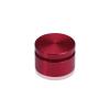 (Set of 4) 1-1/4'' Diameter X 1/2'' Barrel Length, Affordable Aluminum Standoffs, Cherry Red Anodized Finish Standoff and (4) 2216Z Screws and (4) LANC1 Anchors for concrete/drywall (For Inside/Outside) [Required Material Hole Size: 7/16'']