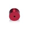 (Set of 4) 1-1/4'' Diameter X 1/2'' Barrel Length, Affordable Aluminum Standoffs, Cherry Red Anodized Finish Standoff and (4) 2216Z Screws and (4) LANC1 Anchors for concrete/drywall (For Inside/Outside) [Required Material Hole Size: 7/16'']