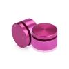 1-1/4'' Diameter X 1/2'' Barrel Length, Affordable Aluminum Standoffs, Rosy Pink Anodized Finish Easy Fasten Standoff (For Inside / Outside use) [Required Material Hole Size: 7/16'']