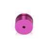 (Set of 4) 1-1/4'' Diameter X 1/2'' Barrel Length, Affordable Aluminum Standoffs, Rosy Pink Anodized Finish Standoff and (4) 2216Z Screws and (4) LANC1 Anchors for concrete/drywall (For Inside/Outside) [Required Material Hole Size: 7/16'']