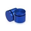 1-1/4'' Diameter X 3/4'' Barrel Length, Affordable Aluminum Standoffs, Blue Anodized Finish Easy Fasten Standoff (For Inside / Outside use) [Required Material Hole Size: 7/16'']