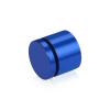 (Set of 4) 1-1/4'' Diameter X 3/4'' Barrel Length, Affordable Aluminum Standoffs, Blue Anodized Finish Standoff and (4) 2216Z Screws and (4) LANC1 Anchors for concrete/drywall (For Inside/Outside) [Required Material Hole Size: 7/16'']