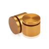 1-1/4'' Diameter X 3/4'' Barrel Length, Affordable Aluminum Standoffs, Gold Anodized Finish Easy Fasten Standoff (For Inside / Outside use) [Required Material Hole Size: 7/16'']
