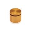 (Set of 4) 1-1/4'' Diameter X 3/4'' Barrel Length, Affordable Aluminum Standoffs, Gold Anodized Finish Standoff and (4) 2216Z Screws and (4) LANC1 Anchors for concrete/drywall (For Inside/Outside) [Required Material Hole Size: 7/16'']